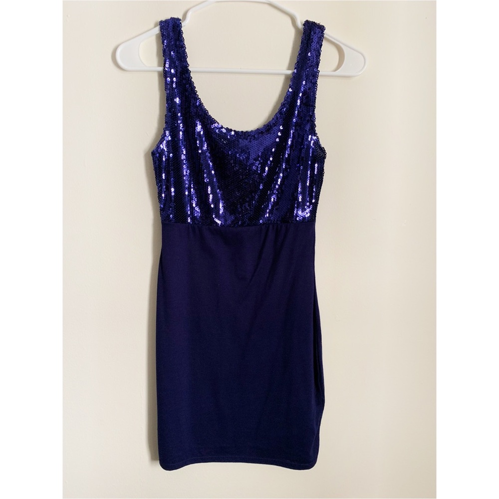 Dark Blue Sequin mini dress
